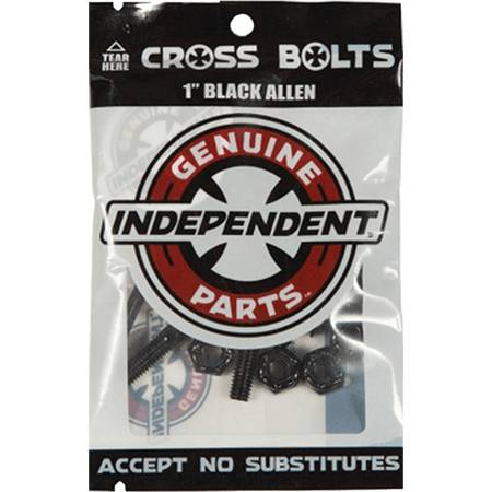 Independent 1 inch black allen countersunk skateboard bolts