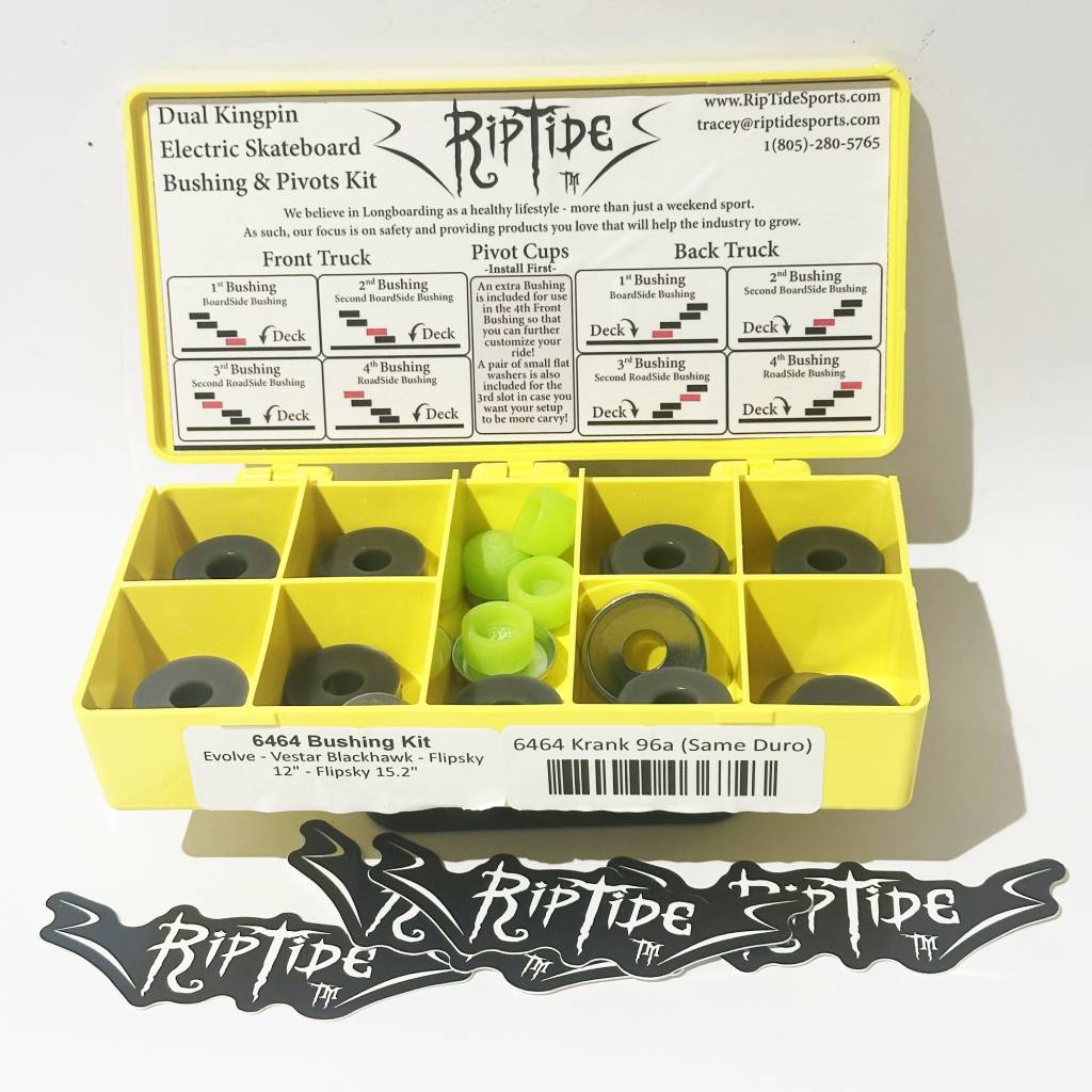 Riptide Evolve | Vestar Blackhawk | Flipsky 12" | Flipsky 15.2" Bushing Box (6464)