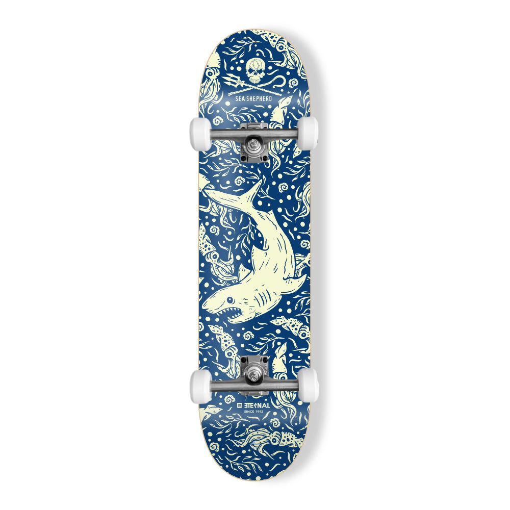 Eternal x Sea Shepherd Deck Great White skateboard complete