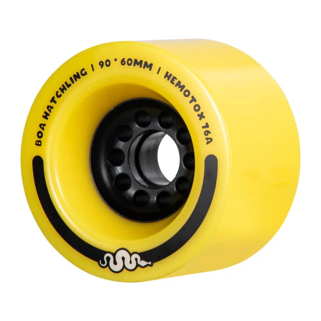 Boa Hatchling V3 90mm Yellow Longboard Wheels ideal For LDP Or Electric Longboards