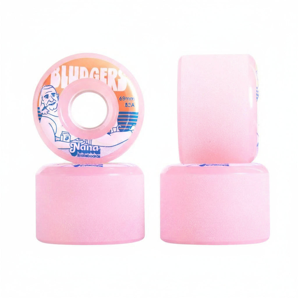 Nana Bludgers 69mm 82a longboard wheel in pink