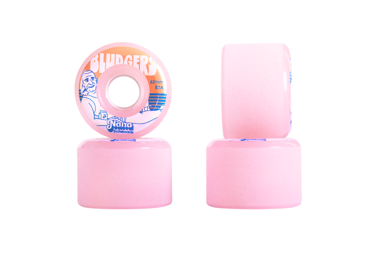 Nana Bludgers 62mm 82a mini longboard wheel in pink