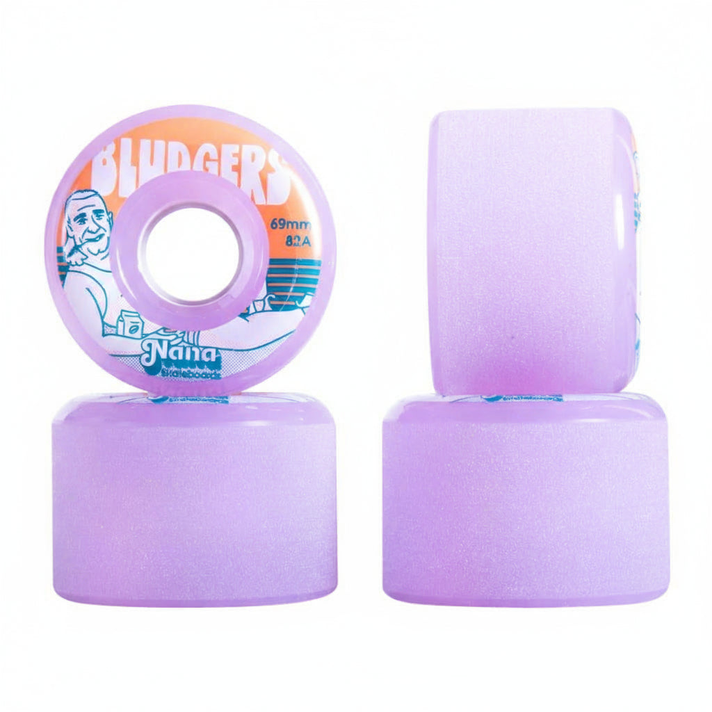 Nana Bludgers 69mm 82a longboard wheel in purple
