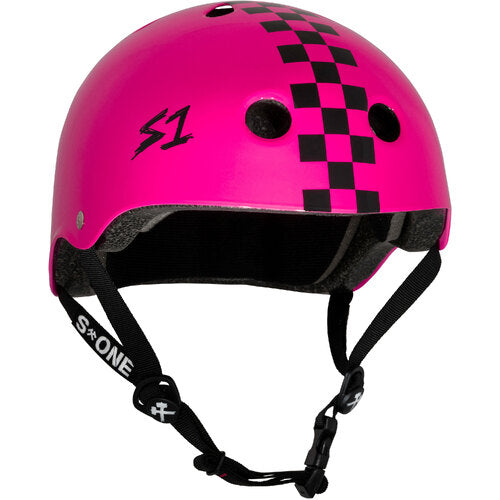 S-One Lifer Helmet in Pink Gloss/Black Checkers
