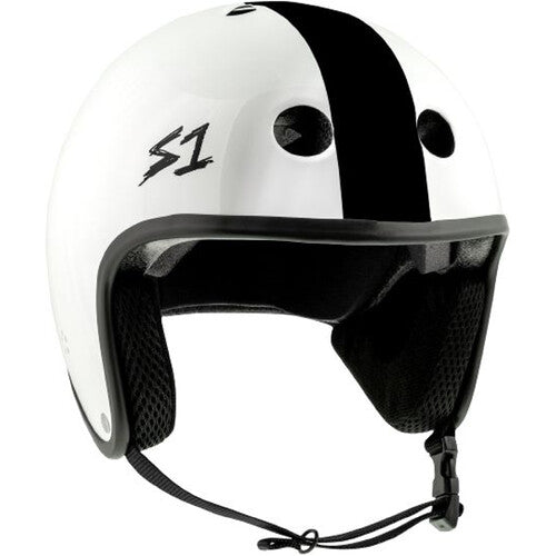 S-One Retro Lifer Helmet in White Gloss/Black Stripe (AJ Nelson)