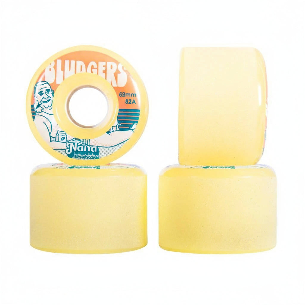 Nana Bludgers 69mm 82a longboard wheel in yellow