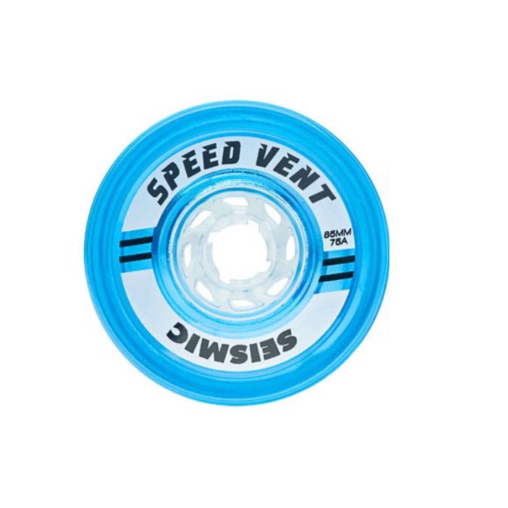 Seismic Speed Vent 85mm 75a clear blue longboard wheels