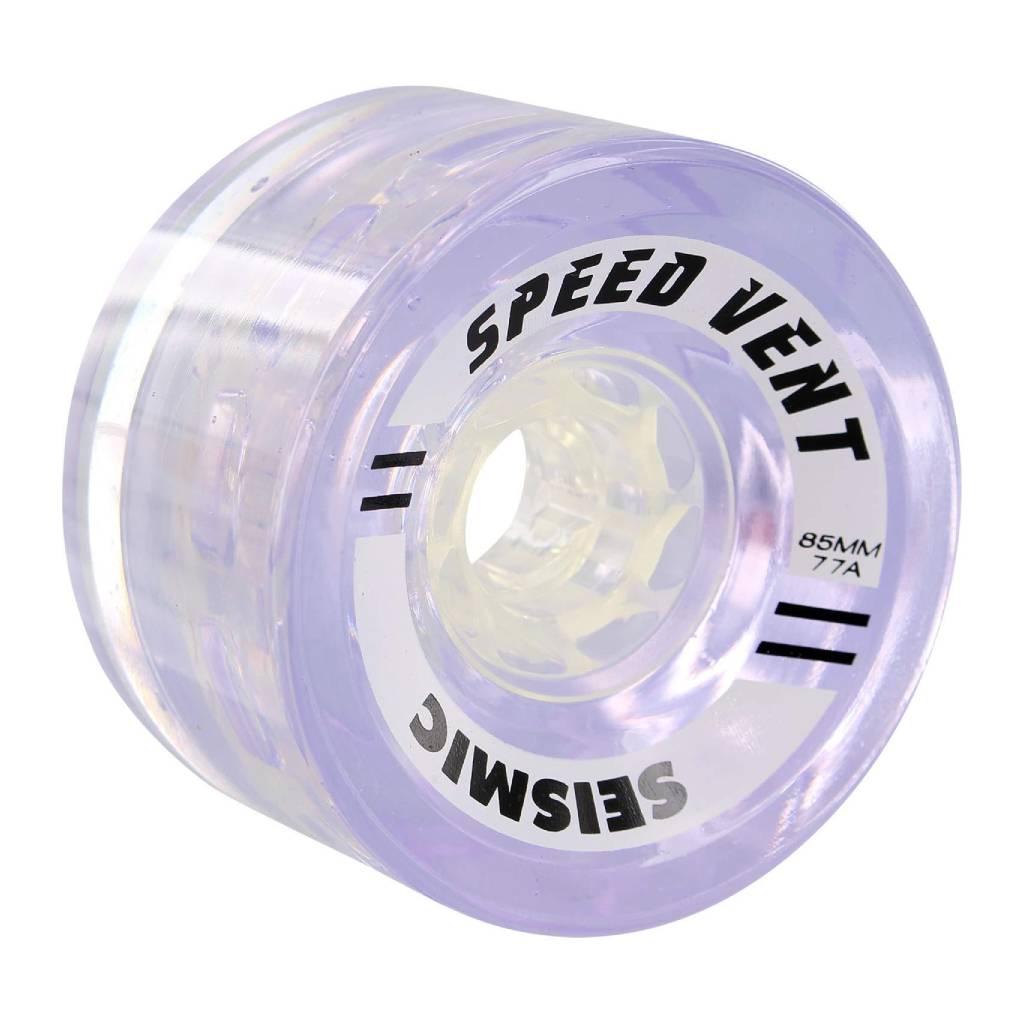 Seismic Speed Vent 85mm 77a clear purple longboard wheels