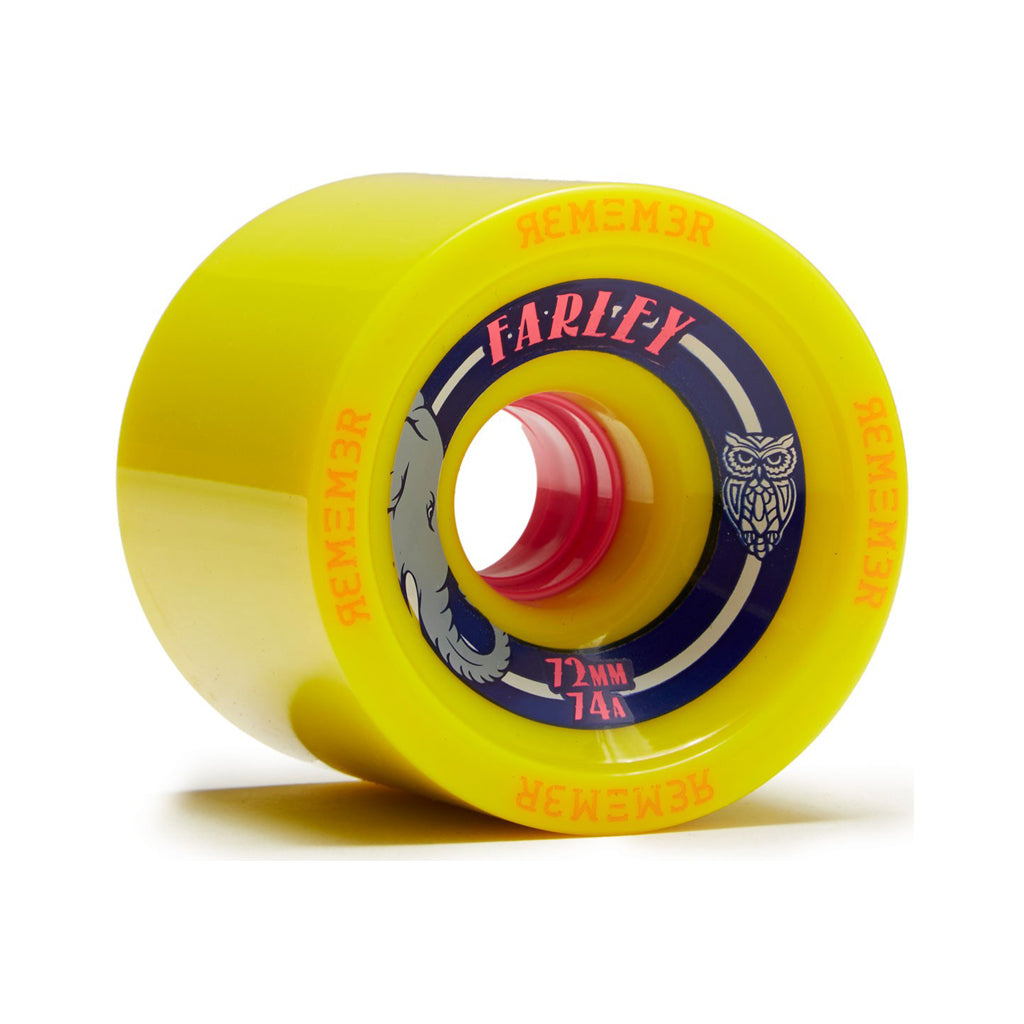 Remember Collective Farley 72mm 74a Yellow longboard wheel