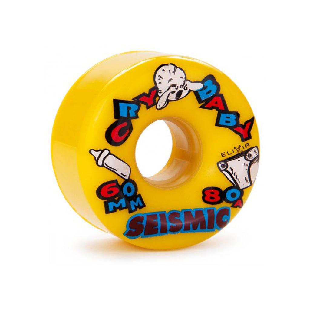 Seismic Cry Baby 60mm 80a Yellow longboard wheels