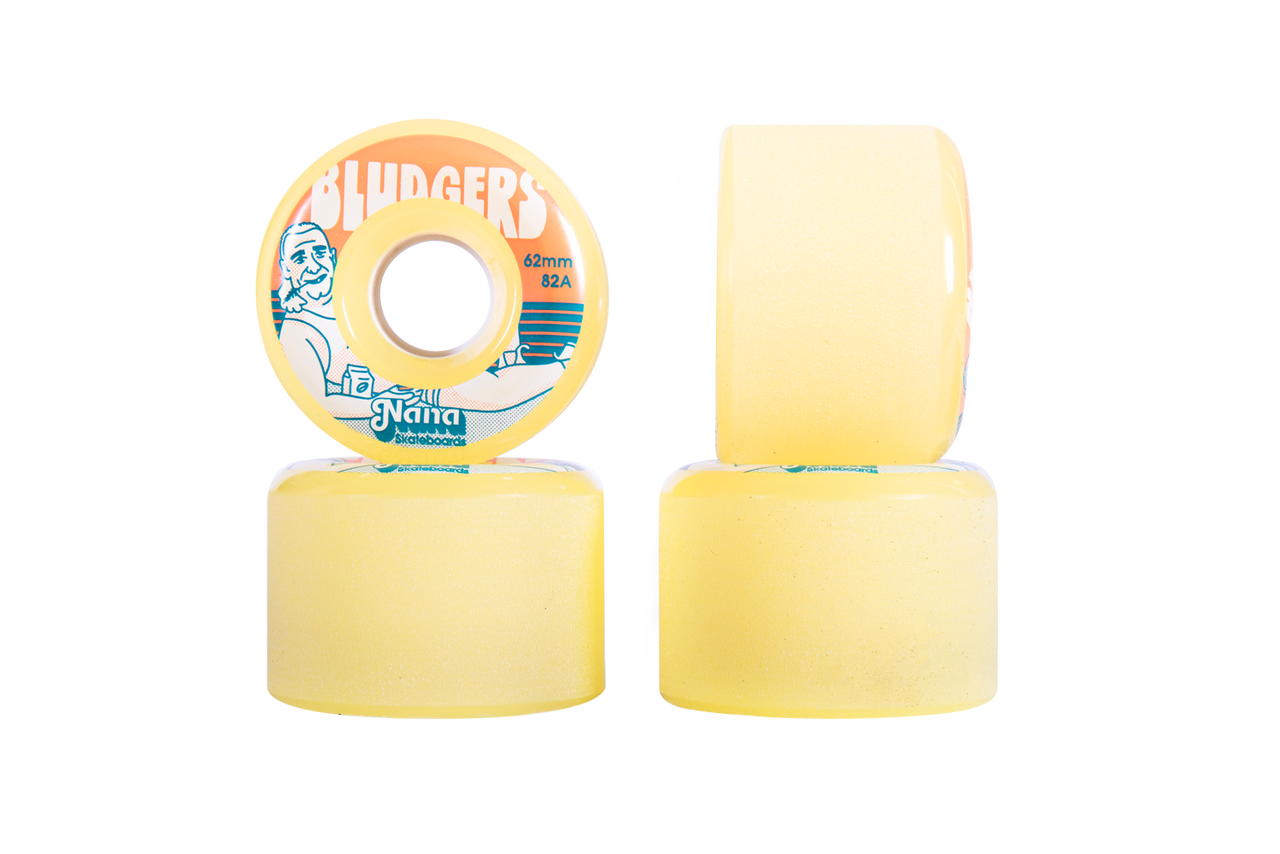 Nana Bludgers 62mm 82a mini longboard wheel in yellow