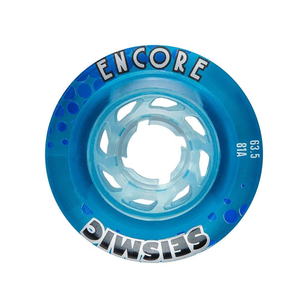 Seismic Encore 63.5mm 81a Crystal Clear Blue longboard wheels