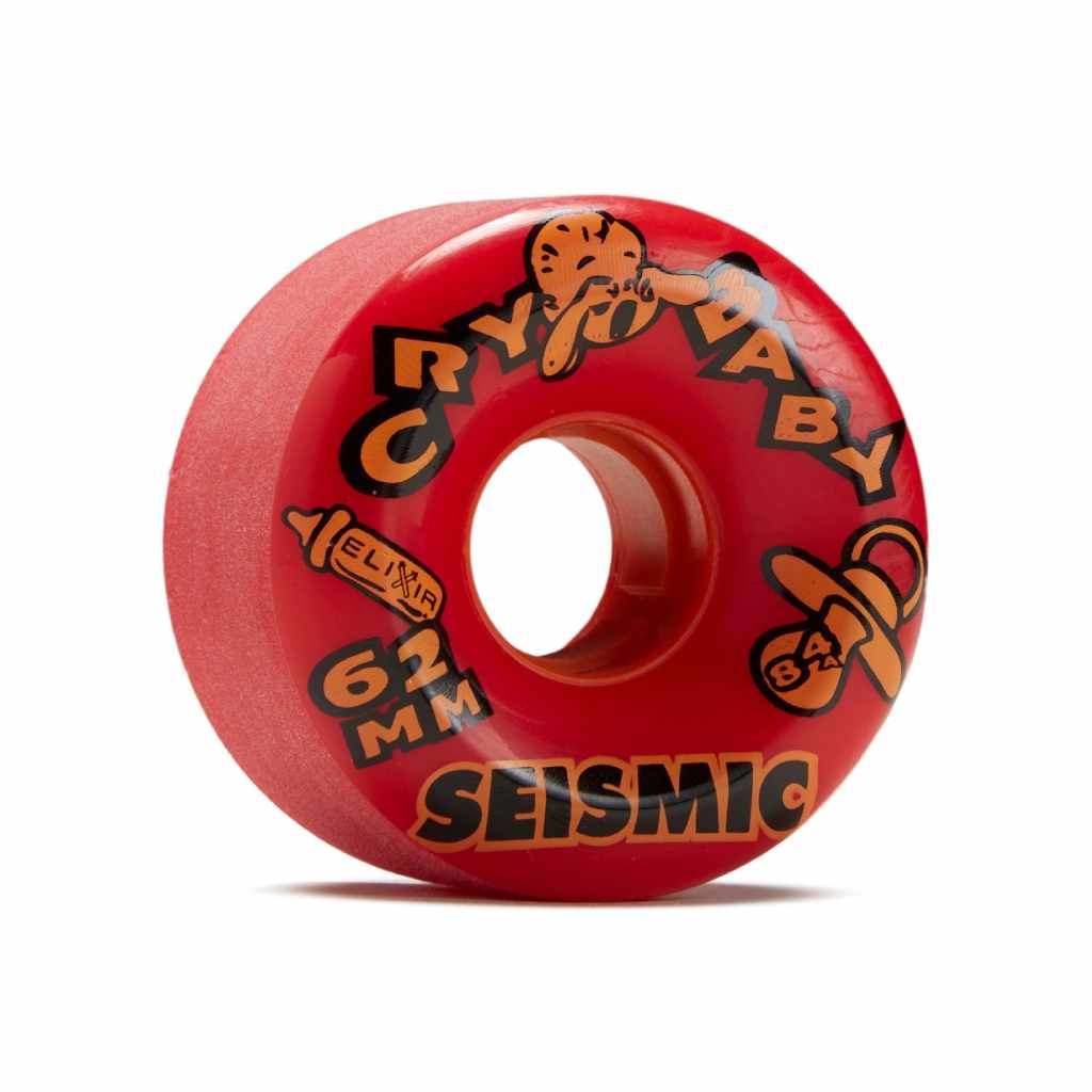 Seismic Cry Baby 62mm 84a Red Elixir longboard wheels