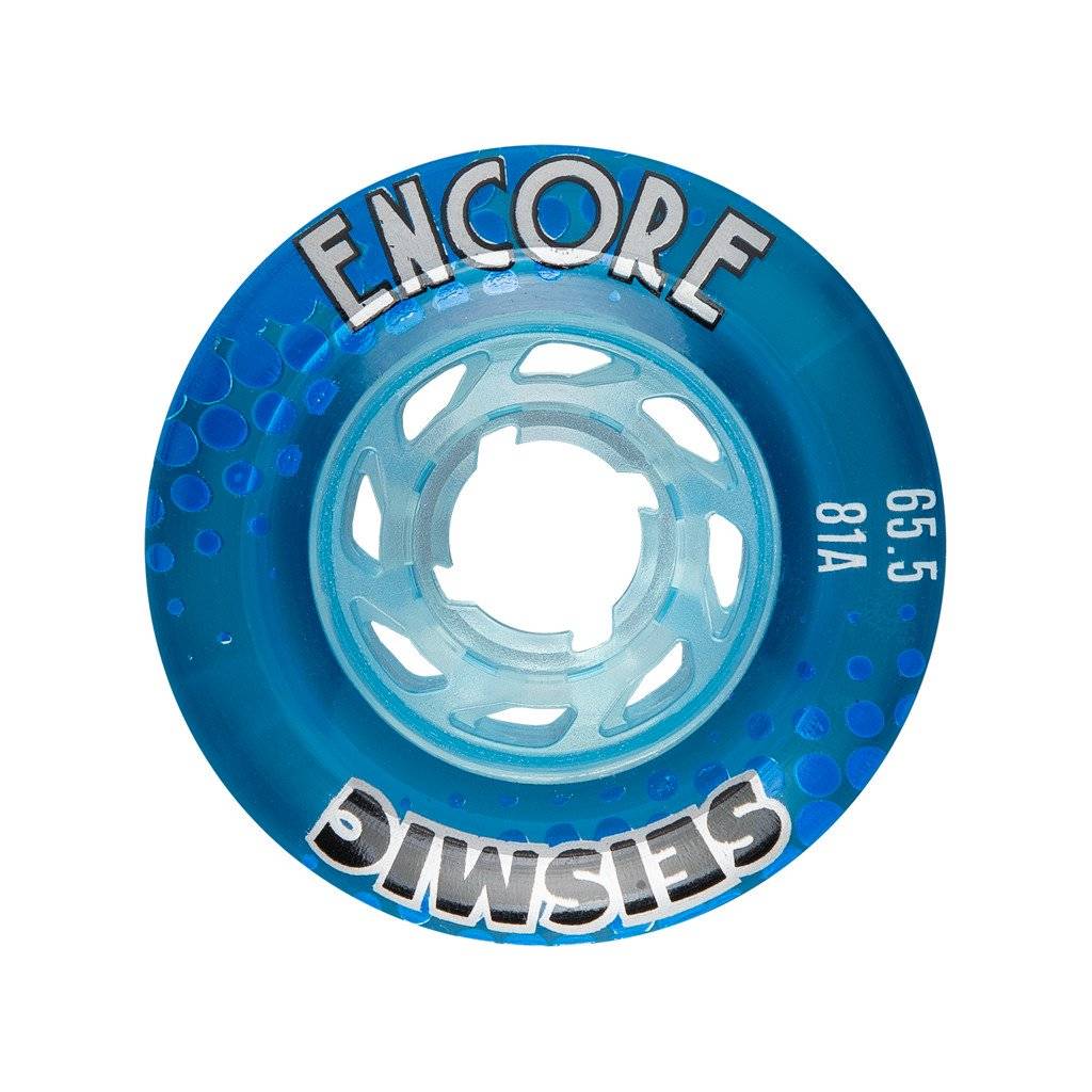 Seismic Encore 65.5mm 81a Crystal Clear Blue longboard wheels