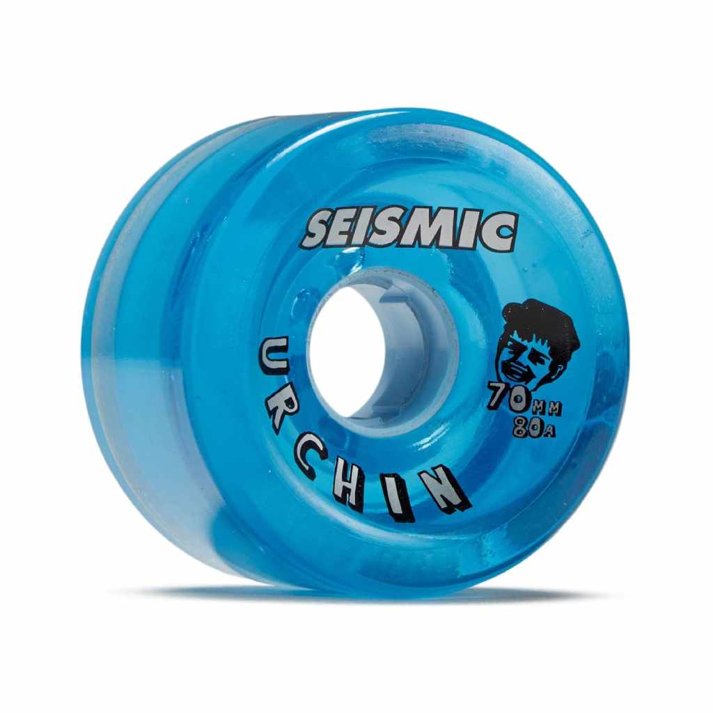 Seismic Urchin 70mm 80a clear blue longboard wheels